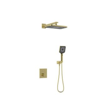 Душевая система с термостатом Kaiser (Кайзер) Sano, скрытого монтажа, Brushed gold 08477-3