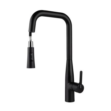 Смеситель для кухни Kaiser (Кайзер) Claro с выдвижной лейкой, Black matt 22144-9