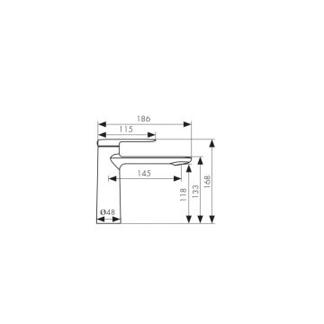 Смеситель для раковины Kaiser (Кайзер) Arena тюльпан, Gun metal 33211-15