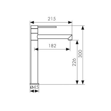 Смеситель для раковины Kaiser (Кайзер) Vita тюльпан высокий, Black Matt 43111-2