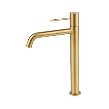 Смеситель для раковины Kaiser (Кайзер) Vita тюльпан высокий, Brushed gold 43311-3