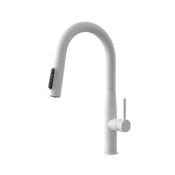 Смеситель для кухни Kaiser (Кайзер) Vita выдвижной, под фильтр, White matt 43344-4