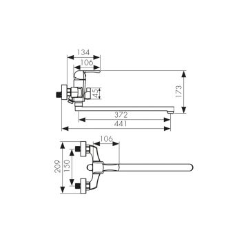 Смеситель дл ванны Kaiser (Кайзер) Boss, Chrome 51055
