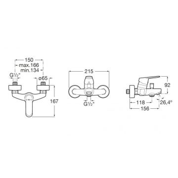 Смеситель для ванны Roca (Рока) Alfa 75A0D25C0M, хром