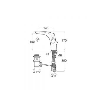 Смеситель для раковины Roca (Рока) Insignia 75A333AC00 с донным клапаном, хром