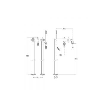 Смеситель для ванны и душа Roca (Рока) Loft 75A2743C00 напольный, хром