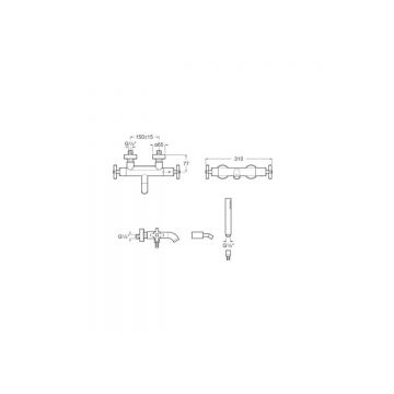 Смеситель для ванны и душа Roca (Рока) Loft-T 75A1143C00, хром