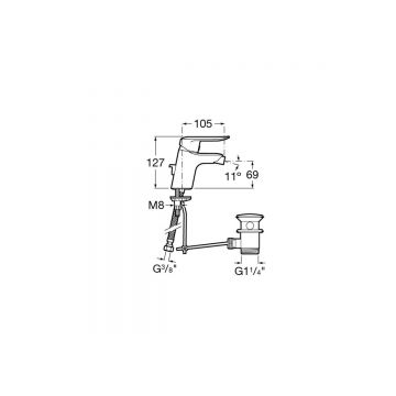 Смеситель для биде Roca (Рока) Logica 75A6027C00 с донным клапаном, хром