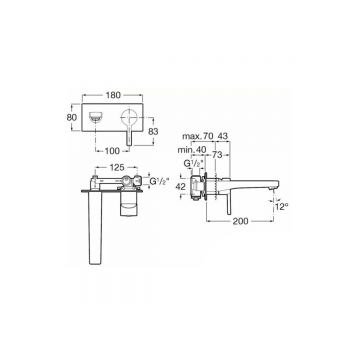 Смеситель для раковины Roca (Рока) Naia 75A3596C00 скрытого монтажа, хром
