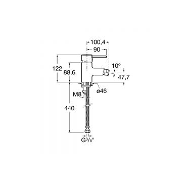 Смеситель для биде Roca (Рока) Targa 75A6060C00 с донным клапаном, хром