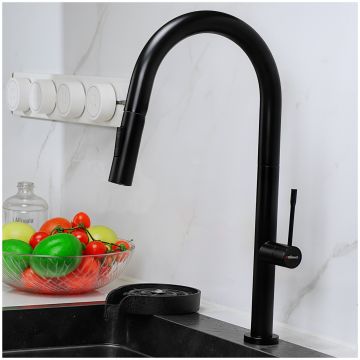 Смеситель для кухни Домачи Ливорно D6600BK черный, Domaci
