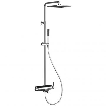 Душевая стойка Теска Mira DK3702C хром, черное стекло, Teska