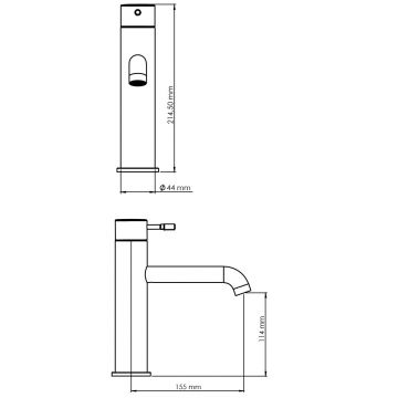 Смеситель для раковины Теска Atlas Leo S E5719 розовое золото, E5719, Teska
