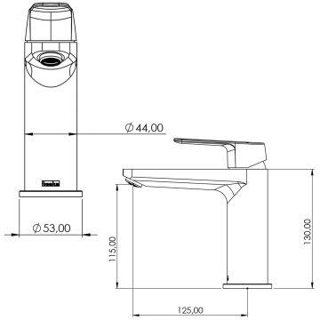 Смеситель для раковины Теска Quars E5617 золото, Teska