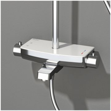 Душевая стойка Теска Mira DK3601C хром, белое стекло, Teska