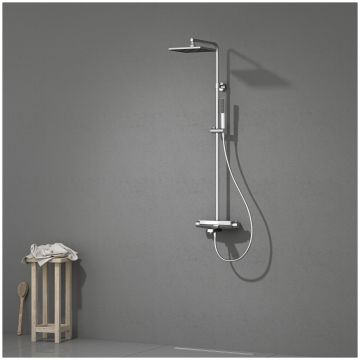 Душевая стойка Теска Mira DK3602C хром, черное стекло, Teska