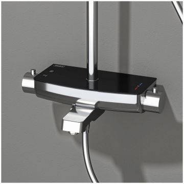 Душевая стойка Теска Mira DK3602C хром, черное стекло, Teska
