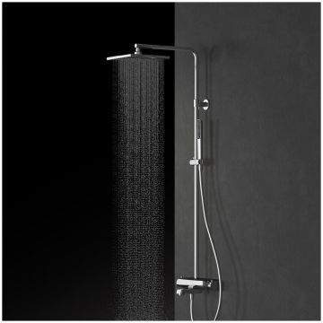 Душевая стойка Теска Mira DK3602C хром, черное стекло, Teska