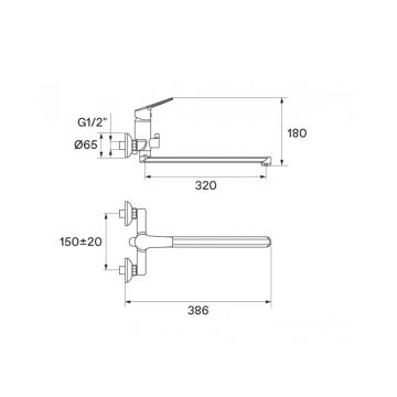 Смеситель для ванны и душа Santek (Сантек) Венга WH5A12003C001 с аксессуарами, хром