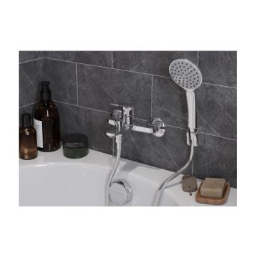 Смеситель для ванны и душа Santek (Сантек) Кант WH5A10002C001 с аксессуарами, хром