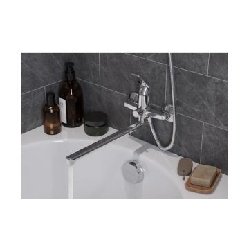 Смеситель для ванны и душа Santek (Сантек) Кант WH5A12002C001 с аксессуарами, хром