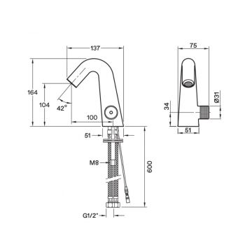 Смеситель для раковины Santek (Сантек) Космо WH5A06019C001, хром