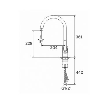 Смеситель для кухни Santek (Сантек) Линдос WH5A41008C001, хром