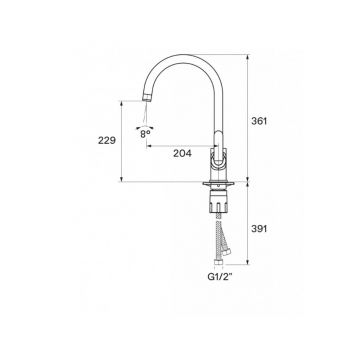 Смеситель для кухни Santek (Сантек) Линдос WH5A41008N001, черный матовый
