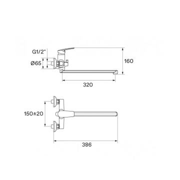 Смеситель для ванны и душа Santek (Сантек) Марион WH5A12006C001 с аксессуарами, хром
