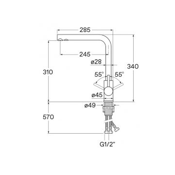 Смеситель для кухни Santek (Сантек) Марти WH5A43026N001 под фильтр, черный матовый