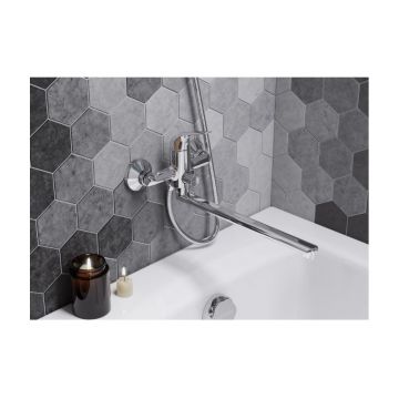 Смеситель для ванны и душа Santek (Сантек) Нико WH5A12005C001 с аксессуарами, хром