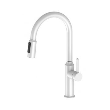 Смеситель для кухни Santek (Сантек) Пуро WH5A43028B001 под фильтр, белый матовый