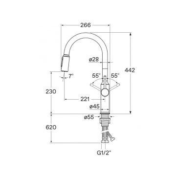 Смеситель для кухни Santek (Сантек) Пуро WH5A43028B001 под фильтр, белый матовый