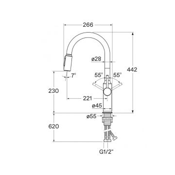 Смеситель для кухни Santek (Сантек) Пуро WH5A43028AP01 под фильтр, сатин