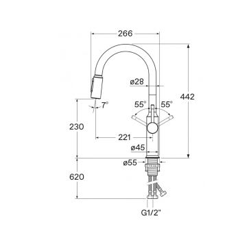 Смеситель для кухни Santek (Сантек) Пуро WH5A43028N001 под фильтр, черный матовый