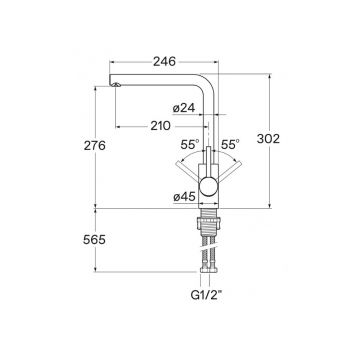 Смеситель для кухни Santek (Сантек) Риф WH5A41125B001, белый матовый