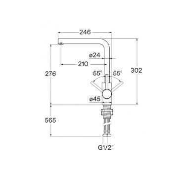 Смеситель для кухни Santek (Сантек) Риф WH5A41125AP01, сатин