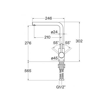 Смеситель для кухни Santek (Сантек) Риф WH5A41125N001, черный матовы
