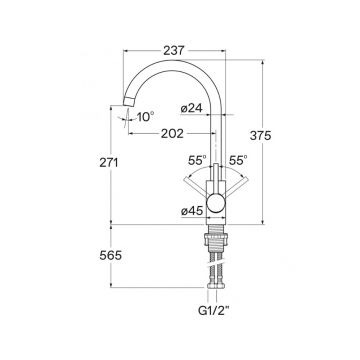 Смеситель для кухни Santek (Сантек) Риф WH5A41025N001, черный матовый