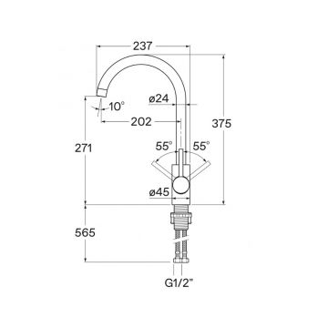 Смеситель для кухни Santek (Сантек) Риф WH5A44025AP01, сатин