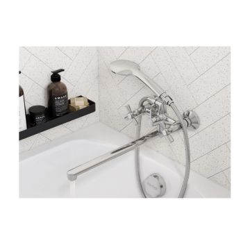 Смеситель для ванны и душа Santek (Сантек) Рокс WH5A12014C001 с аксессуарами, хром