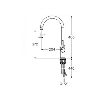 Смеситель для кухни Santek (Сантек) Себа WH5A43020N001 под фильтр, черный матовый