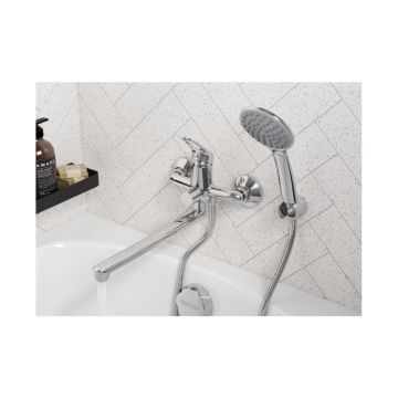 Смеситель для ванны и душа Santek (Сантек) Баус WH5A12010C001 с аксессуарами, хром