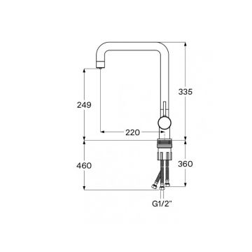 Смеситель для кухни Santek (Сантек) Тесио WH5A43012N001 под фильтр, черный матовый