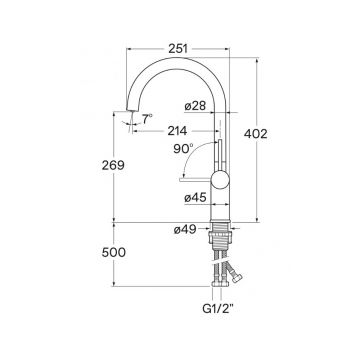 Смеситель для кухни Santek (Сантек) Энсо WH5A43027B001 под фильтр, белый матовый