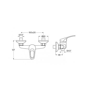 Смеситель для душа Santek (Сантек) Баус WH5A20010C001 с аксессуарами, хром