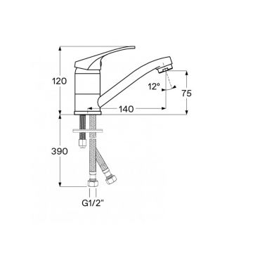 Смеситель для раковины Santek (Сантек) Баус WH5A02110C001, хром