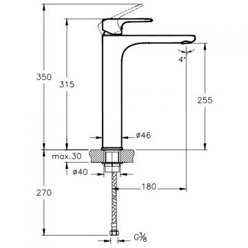 Смеситель Vitra (Витра) Root Round для раковины-чаши, цвет хром A42707EXP