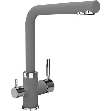 Смеситель Флорентина (Florentina) для кухни Арес FL серый шелк под фильтр (333.19H.2123.307)