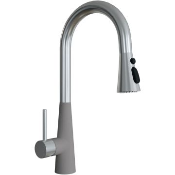 Смеситель Флорентина (Florentina) для кухни Вита PRO FL серый шелк (313.29Н.1223.307)